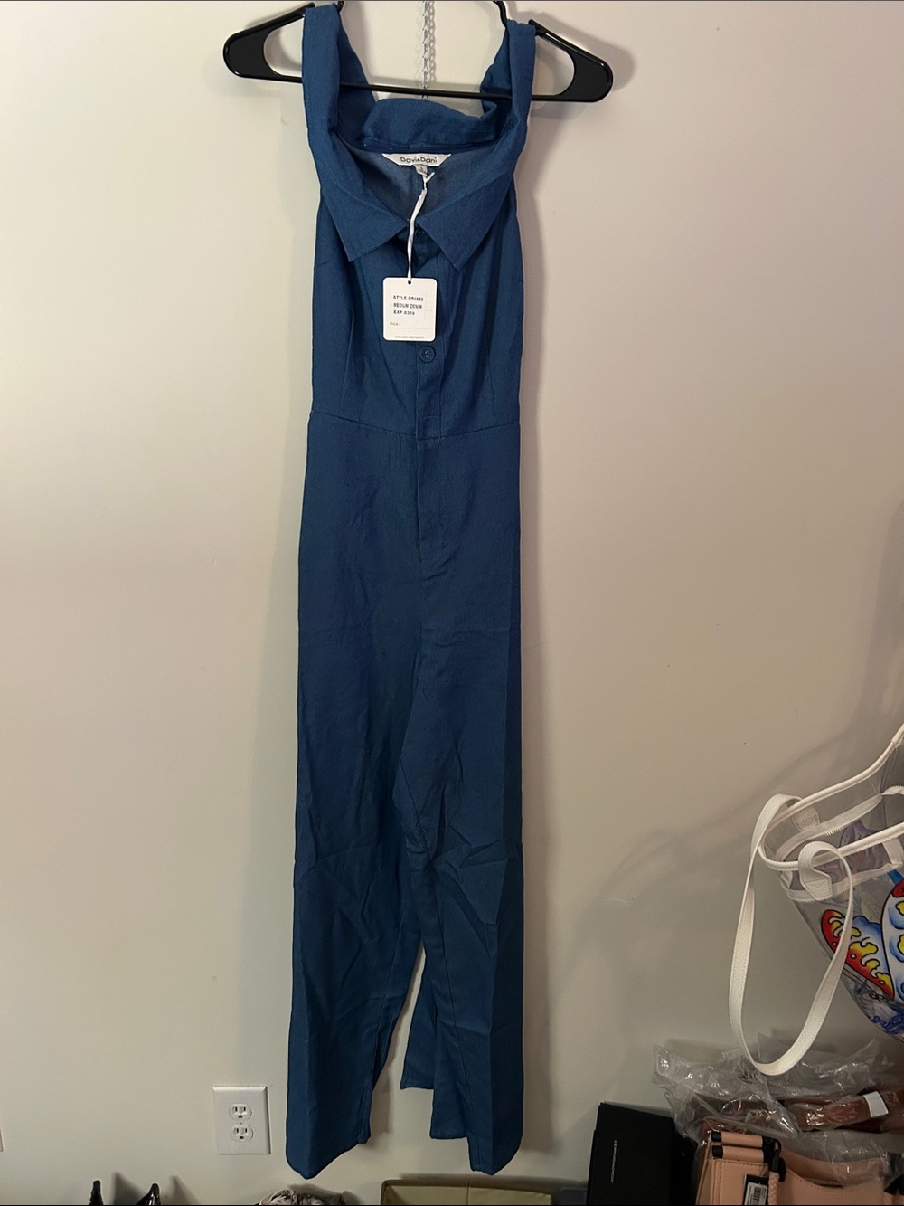 DAVI & DANI Blue Sleeveless Jumpsuit